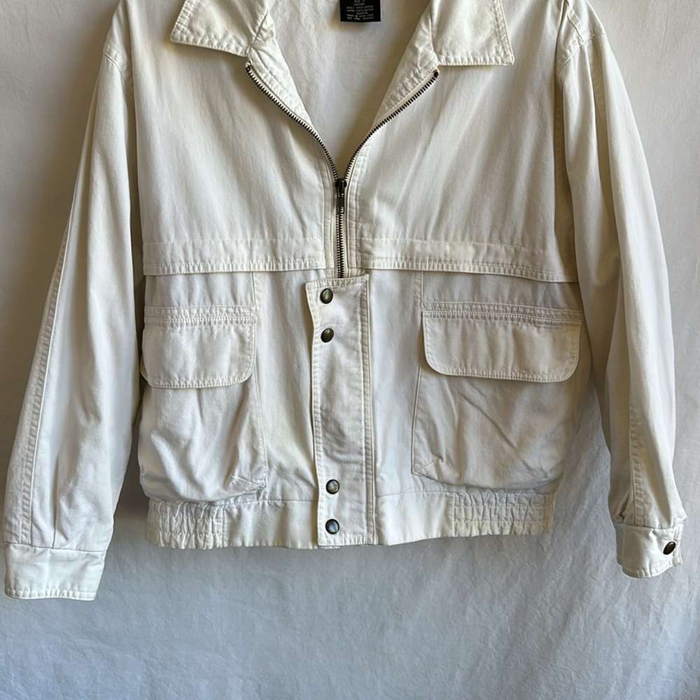 Nordstrom Point of View cream zip-up utility jacket, size S - Picture 3 of 10